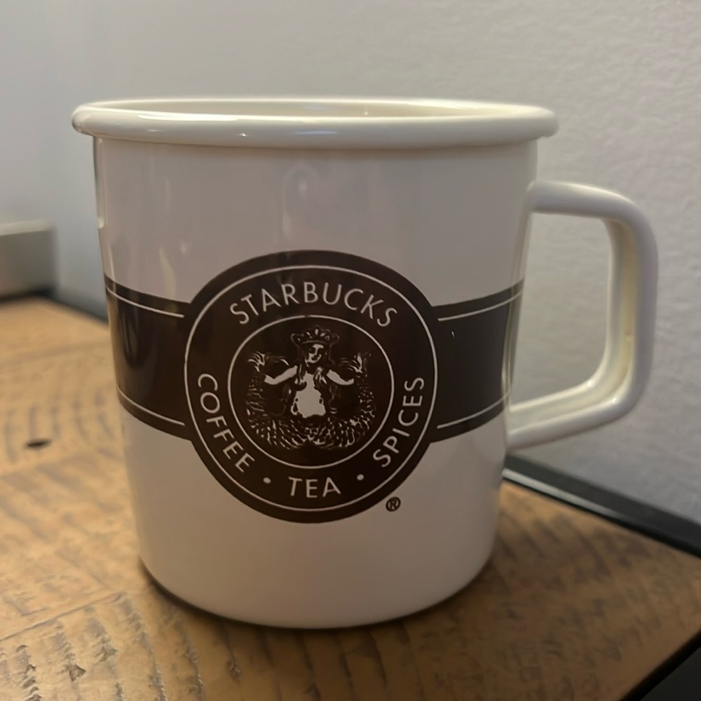 Starbucks 2016 Metal Enamel Tin 14oz Coffee Mug